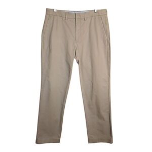 J Crew Factory Chino Pants 33X32 Khaki‎ Slim Fit 100% Cotton Classic Preppy Hook